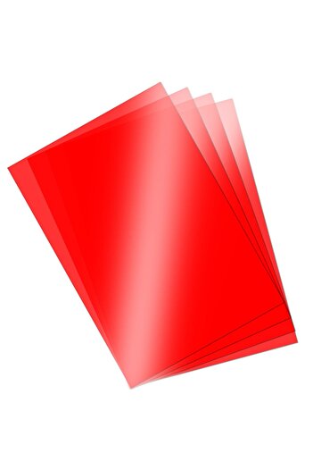 Ümraniye Hobi Sanat Colored Acetate Paper PVC 250 Micron A4 Red 5 Pack