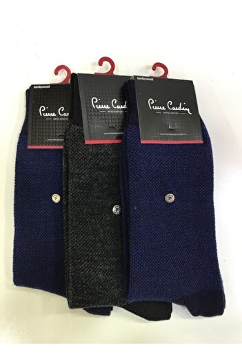 Pierre Cardin Men's Navy Blue Wool Socks 3-Piece