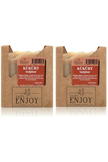 Enjoy Natural Sulfur Handmade Face Hair and Body Soap 100 gr 2 Pieces