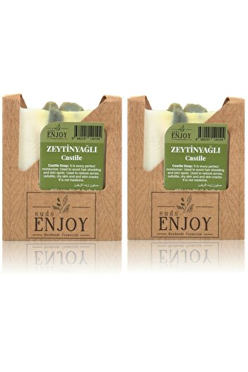 Enjoy Natural Olive Oil Handmade Face Hair and Body Soap 100 gr 2 Pieces
