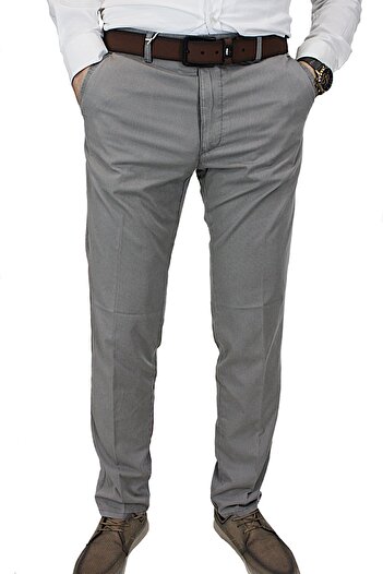 TANİŞ GİYİM Patterned Lycra High Waist Linen Trousers