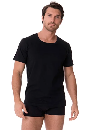 DOREA Men's 2 Pieces Black Single Jersey Crew Neck