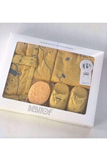 Bebitof Baby Baby Boss Hardal Unisex Çoçuk Bornozu