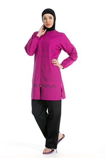 Chelly Women's Fully Covered Zippered Hijab Swimsuit