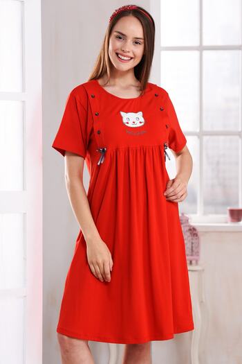 Emose Maternity Women's Nightgown Red