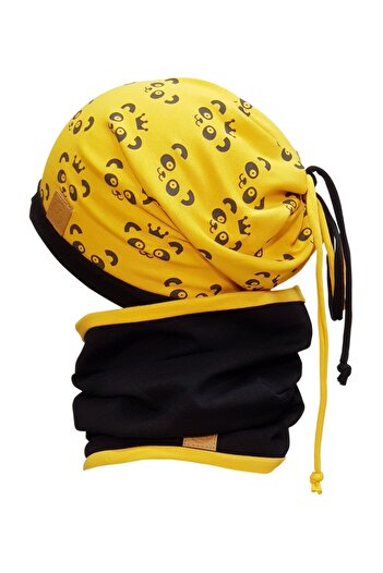 Babygiz Boy's yellow black beret neck collar