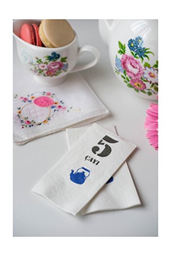 SimeStore Talking Napkin (5 TEAP BLUE) Blue Teapot