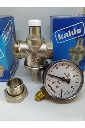 KALDE Su Basınç Düşürücü Regülatör 3/4'' Rakorlu ve Manometreli