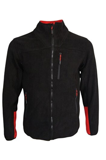 Uniprom Fleece Διπλής Στρώσης Χοντρό Ύφασμα 5 Τσέπες Μαύρο Κόκκινο Ανδρικό