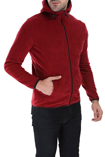 GHASSY CO. Men's Burgundy Hooded Fleece Jacket