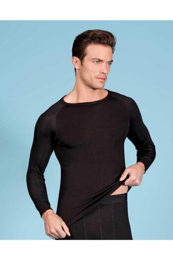Berrak 1 Piece 757 Men's Black Thermal Long Sleeve Top Underwear