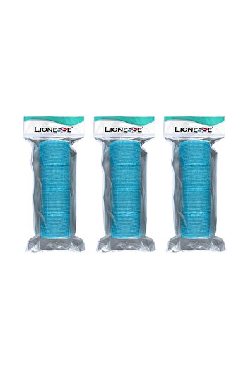 Lionesse Bigudi 1115 Blue cu burete 4 pachete 3 bucăți