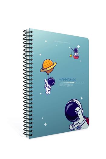 Gıpta Happiness Spiral Cardboard Cover A5 80 Sheets Checkered Notebook