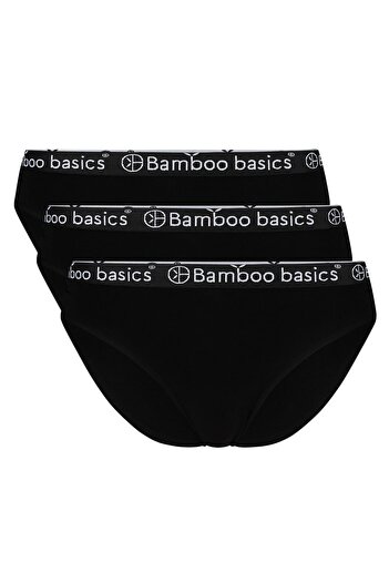 Bamboo Basics Damen Slips YARA, 3er Pack - Logo-Bund, atmungsaktiv, Single Jersey