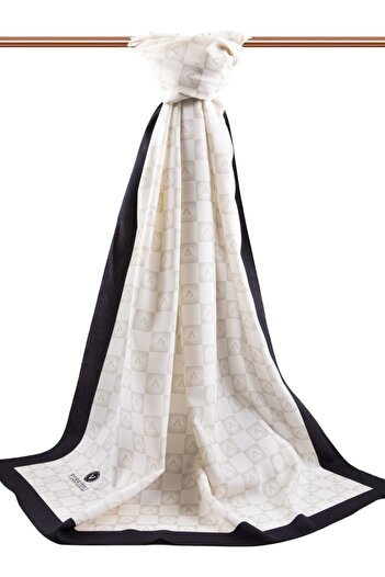 Vissona Γυναικείο Luxury Medina Silk Shawl Cream Μαύρο