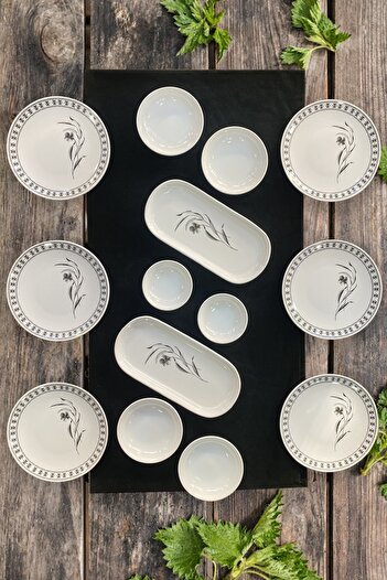 Keramika Viola 14 Piece Breakfast Set for 6 People
