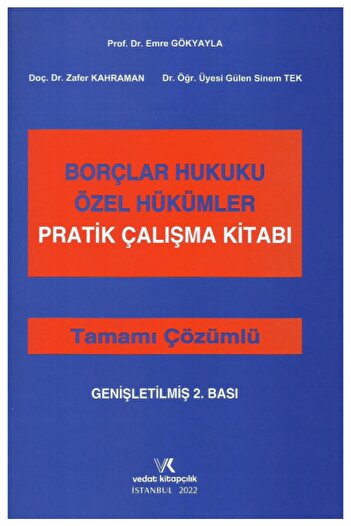 Vedat Kitapçılık Borçlar Hukuku Özel Hükümler Pratik Çalışma Kitabı