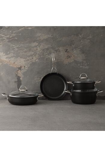 Nehir Galaxy Titanium - 7 Piece Black Pot and Pan Set