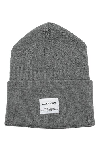 Jack & Jones Jaclong Knit Beanie Noos- Gray Melange Men's Beanie