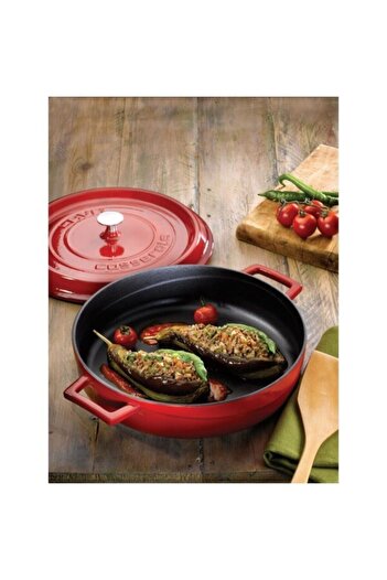 Lava Cast Iron Multi-Purpose Flat Pot. Diameter(ø)28 - Red