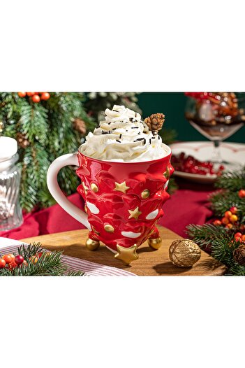 English Home Pine Tree Dolomite - 300 ml Red Mug