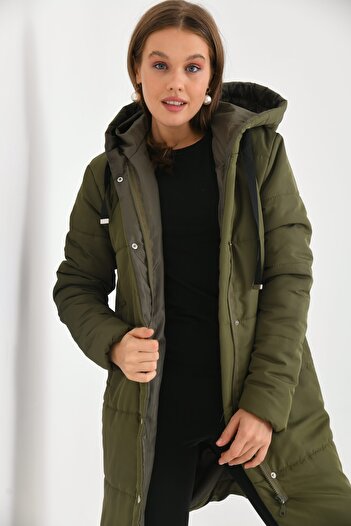 VOLT CLOTHİNG Women's Hooded Quilted Coat