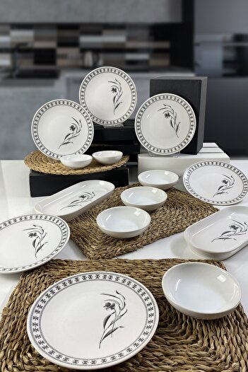 Keramika Viola 14 Piece Breakfast Set for 6 People
