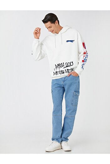 Koton Bedrucktes Kapuzen-Sweatshirt