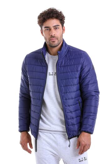 Hatemoğlu Navy Blue Slim Fit Straight Judge Collar Puffer Jacket