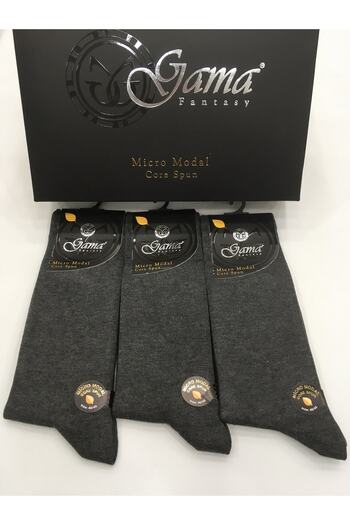 Gama Çorap 3 Pieces Micro Modal 100% Natural Nylon Free Solid Colored Thick Winter Men's Socks