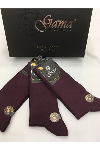 Gama Çorap 3 Pieces Micro Modal 100% Natural Nylon Free Solid Colored Thick Winter Men's Socks