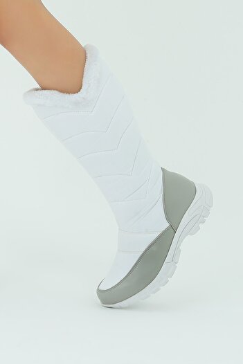 Efal Shoes Γυναικείες λευκές αδιάβροχες μακριές μπότες χιονιού