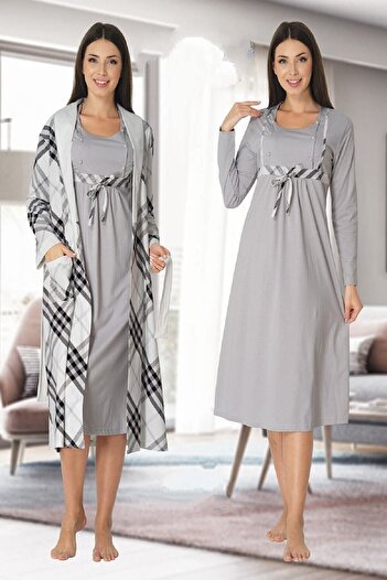 Effortt Maternity Dressing Gown Nightgown Set