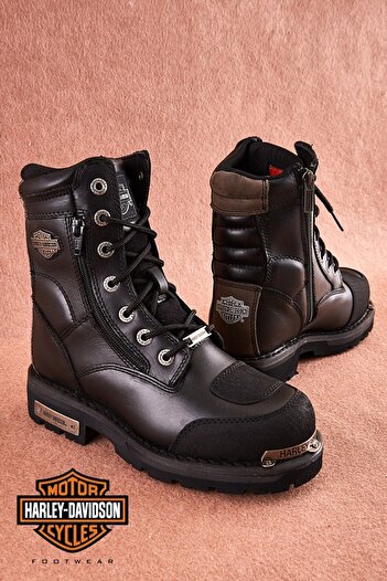 Harley Davidson Μπότες Rıddick Μαύρες από γνήσιο δέρμα