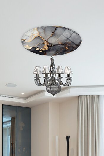 Decorita Cam Avize Göbeği | Stark Mermer | 50cm X 50cm