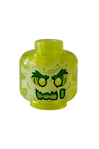 LEGO ملحق أصلي مخصص Moc Minifigure Minifigure Head Ghost Ghost Neon Green Furious Head