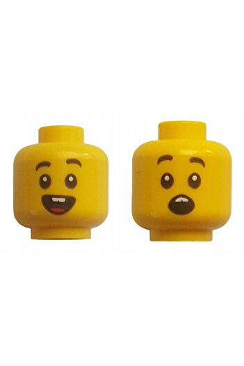 LEGO Original Accessory Custom Minifigure Minifigure Double Face Tooth Smiley Confused Child Yellow Head