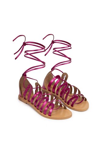 İpekyol Cross Lace Leather Sandals