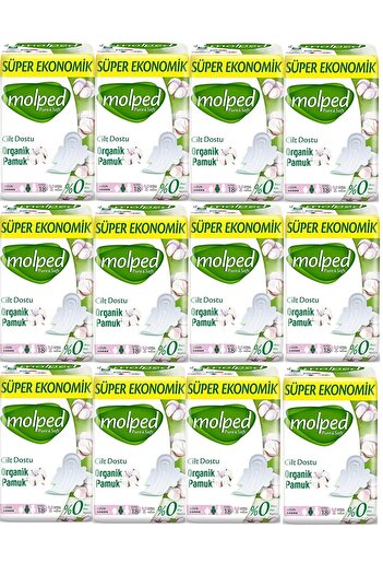 Molped Pure&soft Sanitary Pad Super Economical Long 18 Pack 12 Pieces