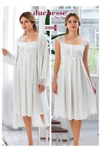 Duchesse 2200 Model Maternity and Maternity Nightgown and Dressing Gown Set