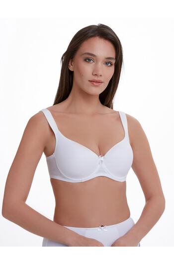TEN Micro-Covered Non-Supported Shoulder Reinforced White Bra