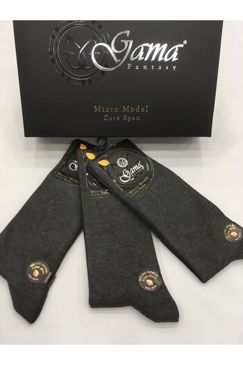 Gama Çorap 3 Pieces Micro Modal 100% Natural Nylon Free Solid Colored Thick Winter Men's Socks
