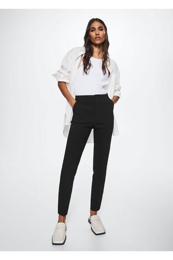 MANGO Woman Skinny Fabric Trousers