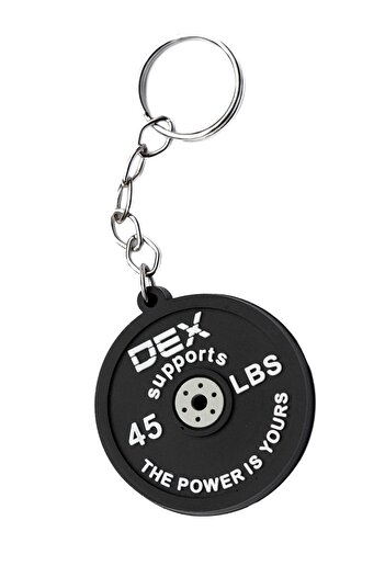 Dex Supports Lasting Energy Fitness Weight Plate Miniature Keychain, Gift Keychain, Silicone Model