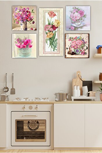 Cadran Collage Style 5 Parçalı MDF Tablo ATF144
