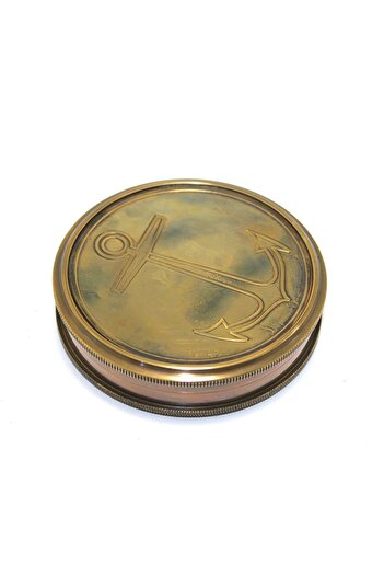 keyfimshop Αντίκα ορειχάλκινη πυξίδα πεζοναύτης με άγκυρα
