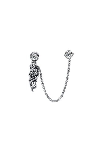 northstarshop القوطية الجمجمة شنقا الأبيض الزركون حجر خمر مسمار نموذج 316l الصلب الرجال الأقراط