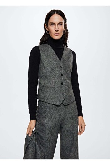 MANGO Woman Wool Suit Vest