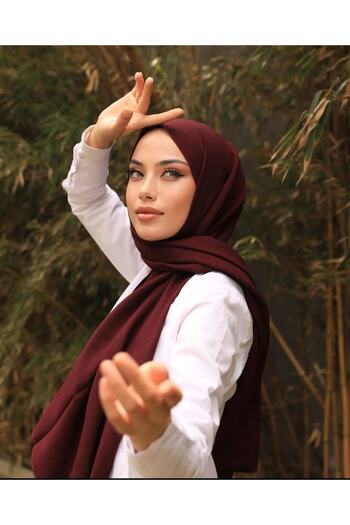 Narine Hijab Women's Cotton Jazz Shawl Model _burgundy