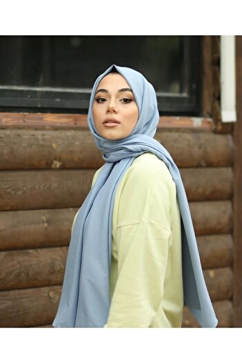 Narine Hijab Women's Cotton Jazz Shawl Model - Baby Blue